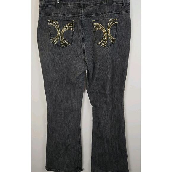 South Pole Jeans Sz 18 Womens Plus Medium Back Wash MidRise Pocket Bling Grunge - Picture 6 of 9